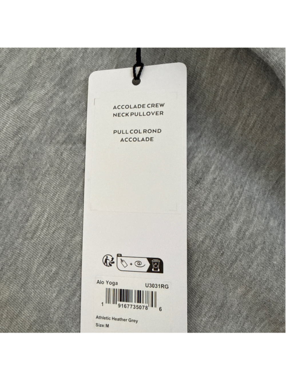 Alo Yoga Accolade Crew Neck Pullover M Heather Grey - Picture 4 of 4